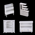 Dollhouse Mini Cabinet Model Chest Cupboard Shelf White Cabinet Kitchen Dining Display Display Doll House Kitchen Accessories