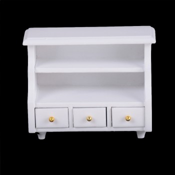 Dollhouse Mini Cabinet Model Chest Cupboard Shelf White Cabinet Kitchen Dining Display Display Doll House Kitchen Accessories