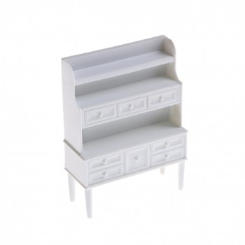 Dollhouse Mini Cabinet Model Chest Cupboard Shelf White Cabinet Kitchen Dining Display Display Doll House Kitchen Accessories