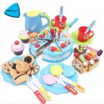37 - 80 unids DIY Imagination Games Fruit Cutter Birthday Cake Kitchen Kitchen Food Toys Toy Blue Rose Girls Gift for Children