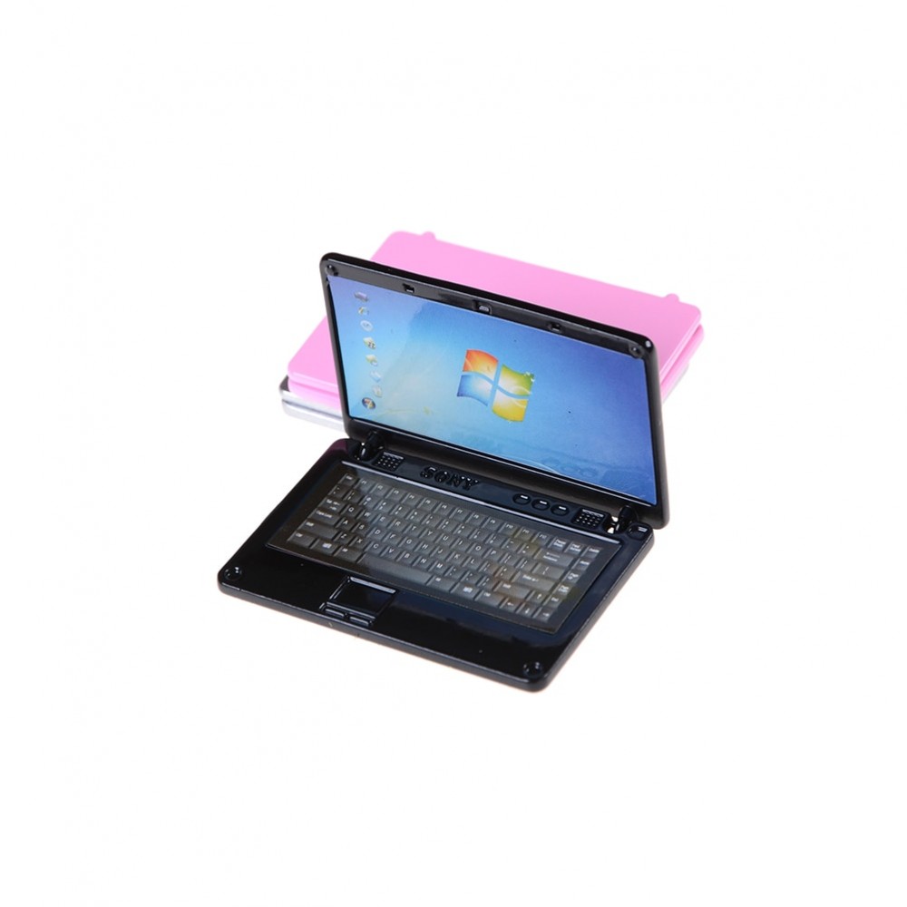 1:12 Dollhouse Miniature Cute Simulation Mini Laptop Computer Alloy Fashion Crafts Dollhouse Decoration Diy Accessories