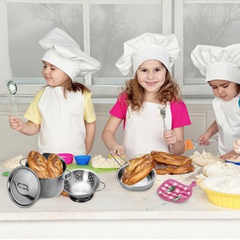 12Pcs Kitchen Toys Stainless Steel Cooking Pots Pans Food Kids Babies Gifts Mini Pretend Tools Set Simulation Play House