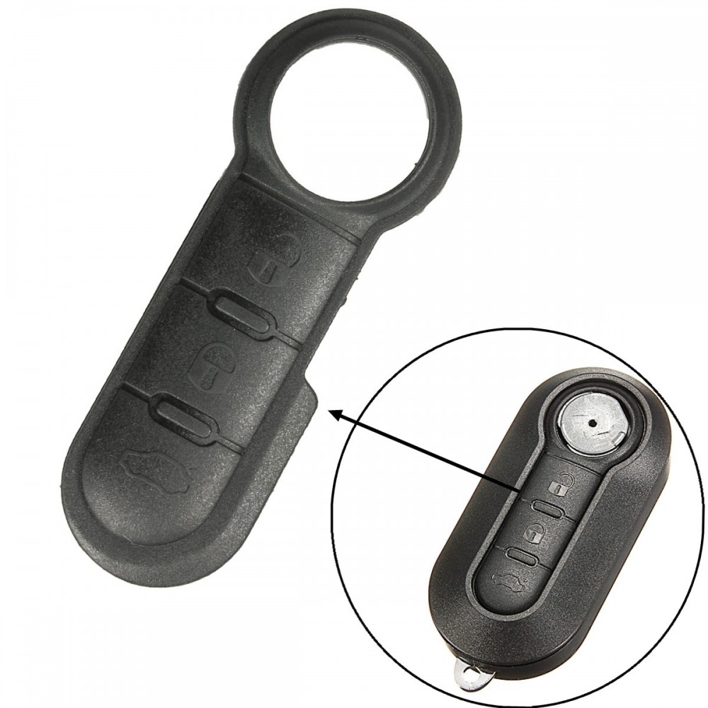 3 Button Car Remote Key Fob Pad Replacement For Fiat 500 / Panda / Punto / Bravo