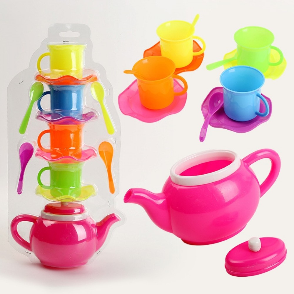2018 hot childrens puzzle play house toy fashion environmental protection material simulation tea set toy