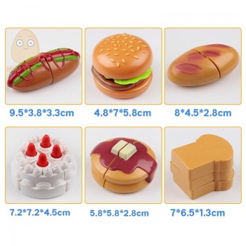 Kids Plastic Food Toy Pretend Play Kitchen Set Miniature Drink Bottles Cake Hamburgers Ice Cream Children Educational Girls Toys