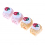 5pcs DIY Kitchen Toy Strawberry Cake Adorable Miniature Cakes Resin Cabochons For Phone Decoration Crafts Making