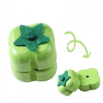 [Toy Woo] Kid Assembly Food Wood Toys Simulation Fruit And Vegetable Slice Toy Magnet Single Sold Classic Pretend Play