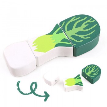 [Toy Woo] Kid Assembly Food Wood Toys Simulation Fruit And Vegetable Slice Toy Magnet Single Sold Classic Pretend Play