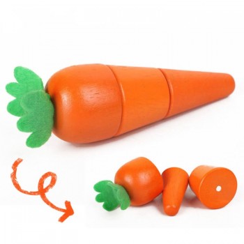 [Toy Woo] Kid Assembly Food Wood Toys Simulation Fruit And Vegetable Slice Toy Magnet Single Sold Classic Pretend Play