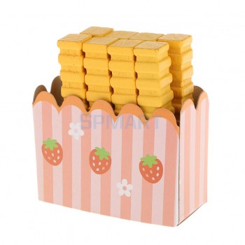 Wooden Mini French Fries Kid Kitchen Food Pretend Play Toy  Decorative Collectible Children Role Play Kid Toy Desk Ornament