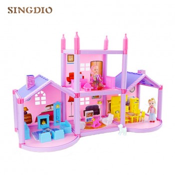 DIY Princess doll house small villa dream home House castle simulation room dream girl toy miniature furniture children gift