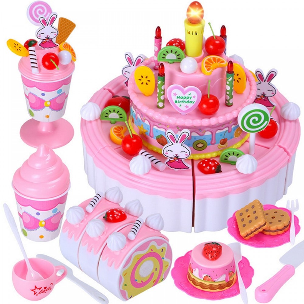 12 Types New Kitchen Toys Pretend Play Cutting Birthday Cake Food Toy Tableware Cocina Juguetes Plastic Play Food Tea Set Gift