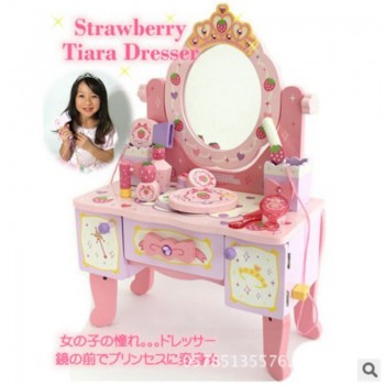 Baby Toys Wood Deluxe Large Dressing Table Child Pretend Play Toy Child Furniture Toy Christmas gift for girl