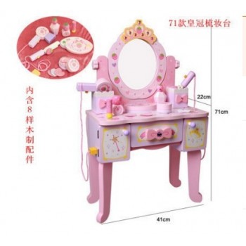 Baby Toys Wood Deluxe Large Dressing Table Child Pretend Play Toy Child Furniture Toy Christmas gift for girl