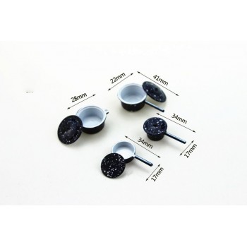 wholesale 1:12 dollhouse miniature Mini blue Pot bowl accessories kitchen Furniture toy for sylvanian families collectible Gift