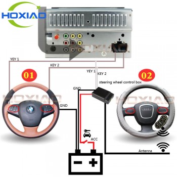 Car steering wheel buttons Automotive steering wheel controller Wireless remote control car DVD player controller Free shipping