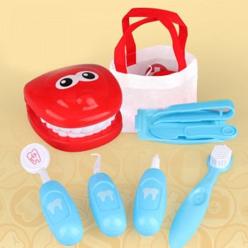 9Pcs Pretend Play Toy Dentist Check Teeth Model Set Medical Kit Educational Role Play Simulation Learing Toys For Children Kids