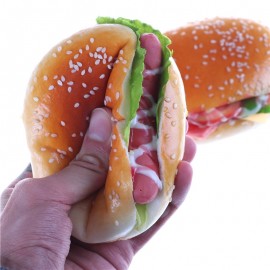 Fake Hamburger Simulation Decor Hamburger Cake Squeeze Hot Dog Squishy Charm Bread Strap Gift Pretend Play Kitchen Toys