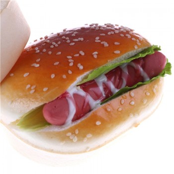 Fake Hamburger Simulation Decor Hamburger Cake Squeeze Hot Dog Squishy Charm Bread Strap Gift Pretend Play Kitchen Toys
