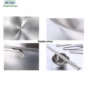 akitoo 3224 new 5 types Children play house kitchen toys girl cooking rice toys stainless steel kitchen utensils education set