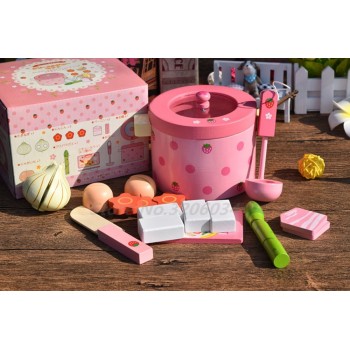 Free Shipping! Baby Toys Super Cute Simulation Vegetable Hot Pot Pink Child Pretend Play Toys Wooden Toys Gift  The Best Quality