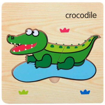 1Pcs Cartoon Wooden Animal and Transportation 3d Puzzle Jigsaw Wooden Toys For Intelligence Kids Baby Early Educational Toy