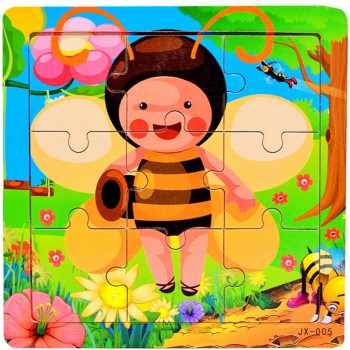 1Pcs Cartoon Wooden Animal and Transportation 3d Puzzle Jigsaw Wooden Toys For Intelligence Kids Baby Early Educational Toy