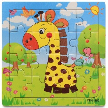 1Pcs Cartoon Wooden Animal and Transportation 3d Puzzle Jigsaw Wooden Toys For Intelligence Kids Baby Early Educational Toy