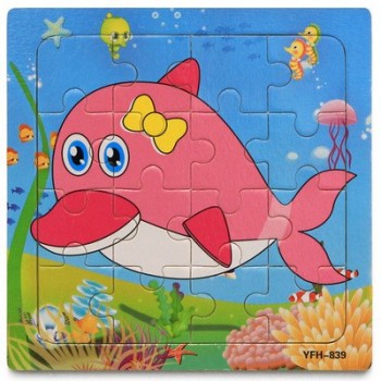 1Pcs Cartoon Wooden Animal and Transportation 3d Puzzle Jigsaw Wooden Toys For Intelligence Kids Baby Early Educational Toy