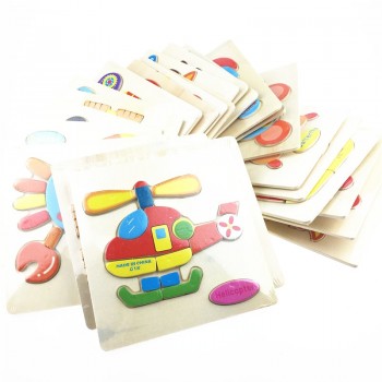 1pc Wooden 3D Puzzle Jigsaw Wooden Toys For Children Cartoon Animal Puzzles Intelligence Kids Children Educational Toy
