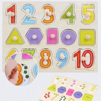 30cm Kid Early educational toys baby hand grasp wooden puzzle toy alphabet and digit learning education child wood jigsaw toy