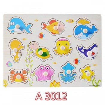 30cm Kid Early educational toys baby hand grasp wooden puzzle toy alphabet and digit learning education child wood jigsaw toy