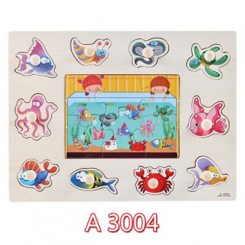 30cm Kid Early educational toys baby hand grasp wooden puzzle toy alphabet and digit learning education child wood jigsaw toy