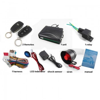 CA703-8118 One Way Auto Car Alarm Systems amp; Central Door Locking Security Key with Remote Control Siren Sensor for Toyota