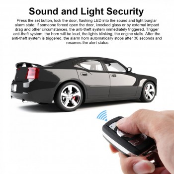 Universal Car Alarm Security System Remote Push Button Start Stop Engine System with Auto Central Lock and Keyless Entry 5A