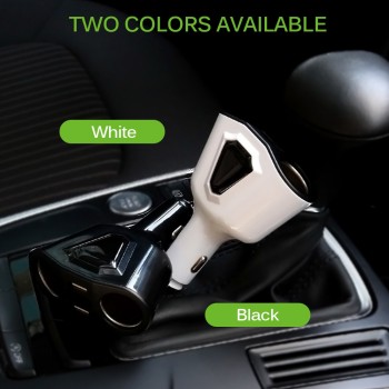 Electronic Cigarette Lighter Socket Splitter 3.1A Dual USB Car Charger for Phone with Current Volmeter for iphone ipad samsung