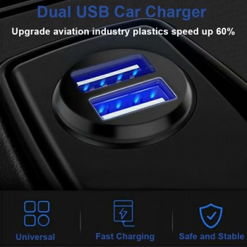 Mini Dual USB Fast Car Charger For Phone 5V 3.1A Auto Charger Adapter Car-Charger For Mobile Phone Tablet 2 Port Car charging