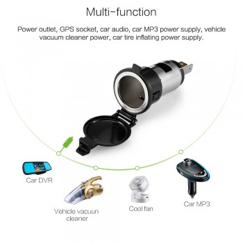 Female Cigarette Lighter Adapter Power Plug Plastic 12-24V Power Socket Car Cigarette Lighter Motorcycle Car Truck accessories
