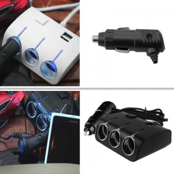 Truck Cigarette Lighter Adapter Car Splitter Power Adapter USB Vehicle charger Socket For IPhone IPad Phone DVR GPS with Lights