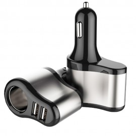 Dual USB Electronic Cigarette Lighter Car Lighter Charger Socket Splitter Adapter 3.1A Charger for iPhone Phone 12V-24V
