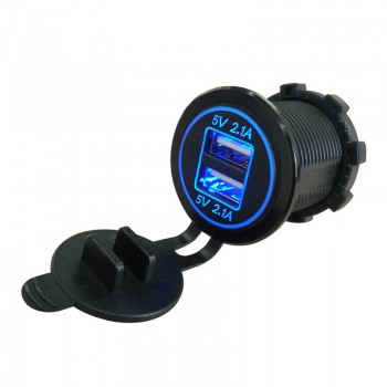 Universal Cigarette Lighter Car Charger USB Vehicle DC12V-32V Waterproof Dual USB Charger 2 Ports Power Socket 5V 2.1A/2.1A