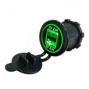 Universal Cigarette Lighter Car Charger USB Vehicle DC12V-32V Waterproof Dual USB Charger 2 Ports Power Socket 5V 2.1A/2.1A