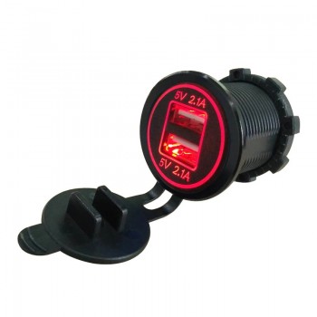 Universal Cigarette Lighter Car Charger USB Vehicle DC12V-32V Waterproof Dual USB Charger 2 Ports Power Socket 5V 2.1A/2.1A