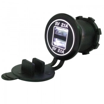 Universal Cigarette Lighter Car Charger USB Vehicle DC12V-32V Waterproof Dual USB Charger 2 Ports Power Socket 5V 2.1A/2.1A