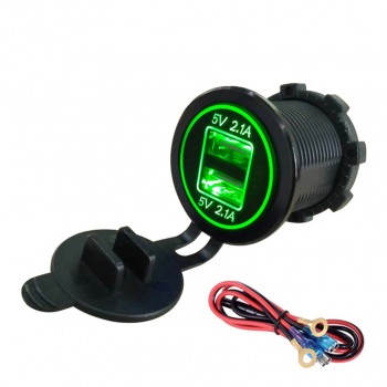 Universal Cigarette Lighter Car Charger USB Vehicle DC12V-32V Waterproof Dual USB Charger 2 Ports Power Socket 5V 2.1A/2.1A