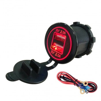 Universal Cigarette Lighter Car Charger USB Vehicle DC12V-32V Waterproof Dual USB Charger 2 Ports Power Socket 5V 2.1A/2.1A