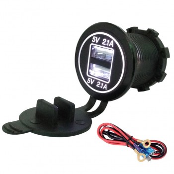 Universal Cigarette Lighter Car Charger USB Vehicle DC12V-32V Waterproof Dual USB Charger 2 Ports Power Socket 5V 2.1A/2.1A