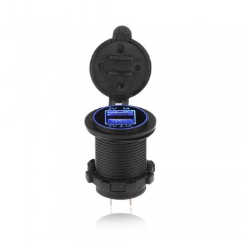Onever Universal Cigarette Lighter Car Charger USB Vehicle DC12V-32V Waterproof Dual USB Charger 2 Port Power Socket 5V 2.1A/1A