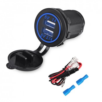 Dual Car USB Adapter Charger Socket For VW For Iphone Samsung 4.1A Mini Auto Charger Cigarette Lighter Car-Charger 12V 24V