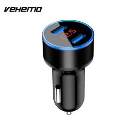 Vehemo LCD Display Car Quick Charger Adaptive Car Charger Original Auto Charger Voltage Universal GPS Navigator